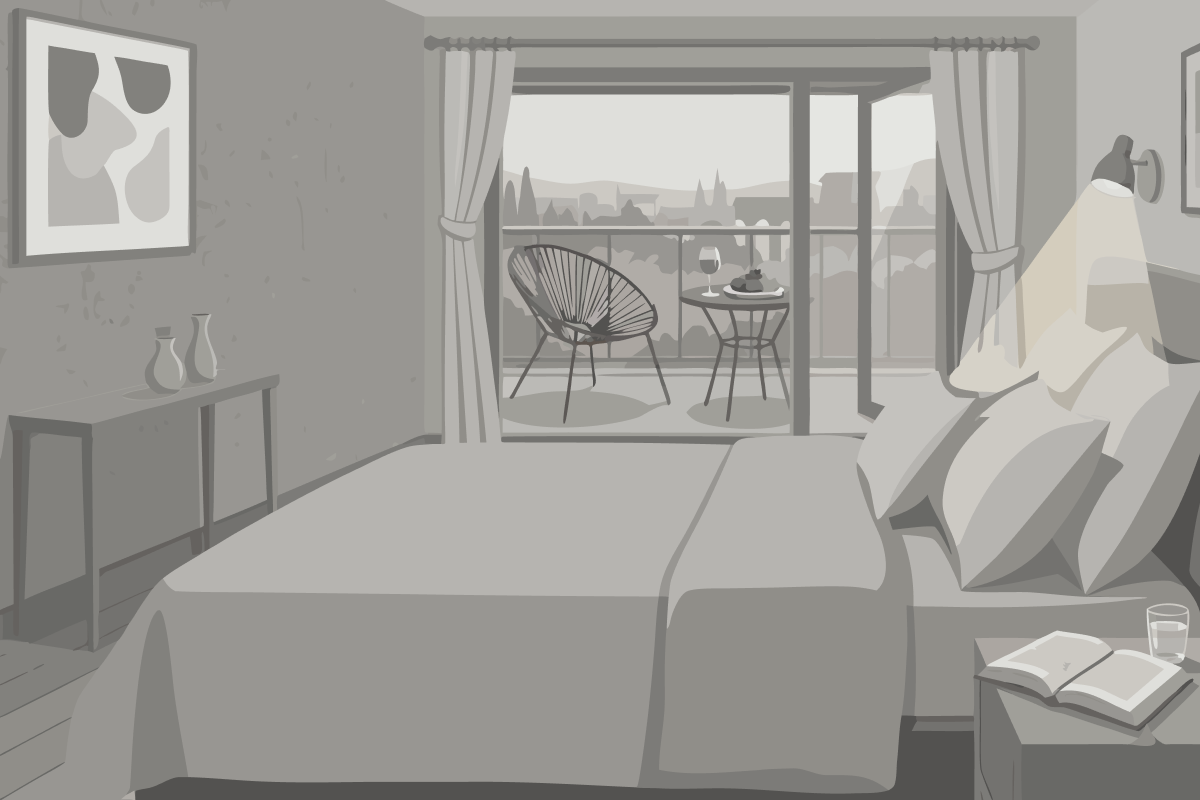 Standard Zimmer mit Doppelbett und Etagenbett